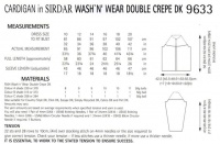 Knitting Pattern - Sirdar 9633 - Wash N Wear Double Crepe DK - Cardigan